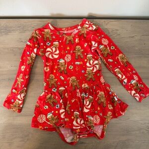 Posh Peanut Red Christmas Gingerbread Long Sleeve Twirl Dress 6-12 Months